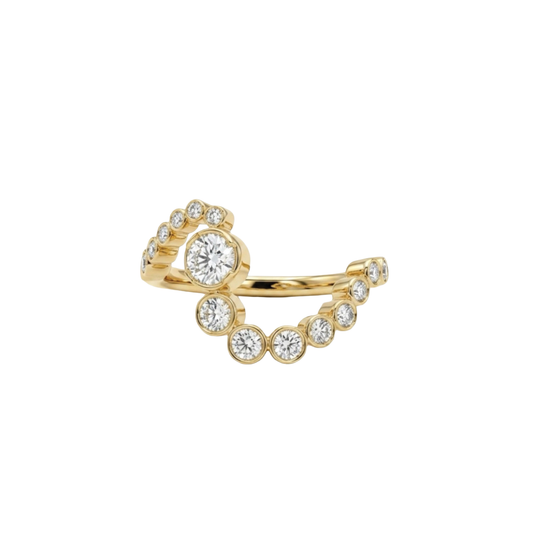 Diamond Graduating Wave Ring