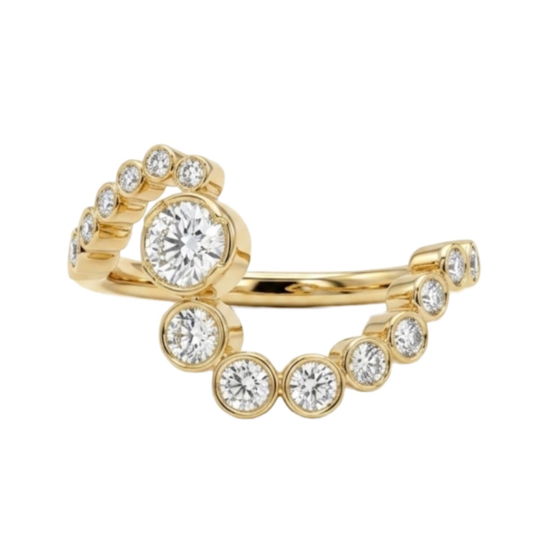 Diamond Graduating Wave Ring