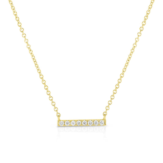 14KY Cable Chain with Diamond Bar