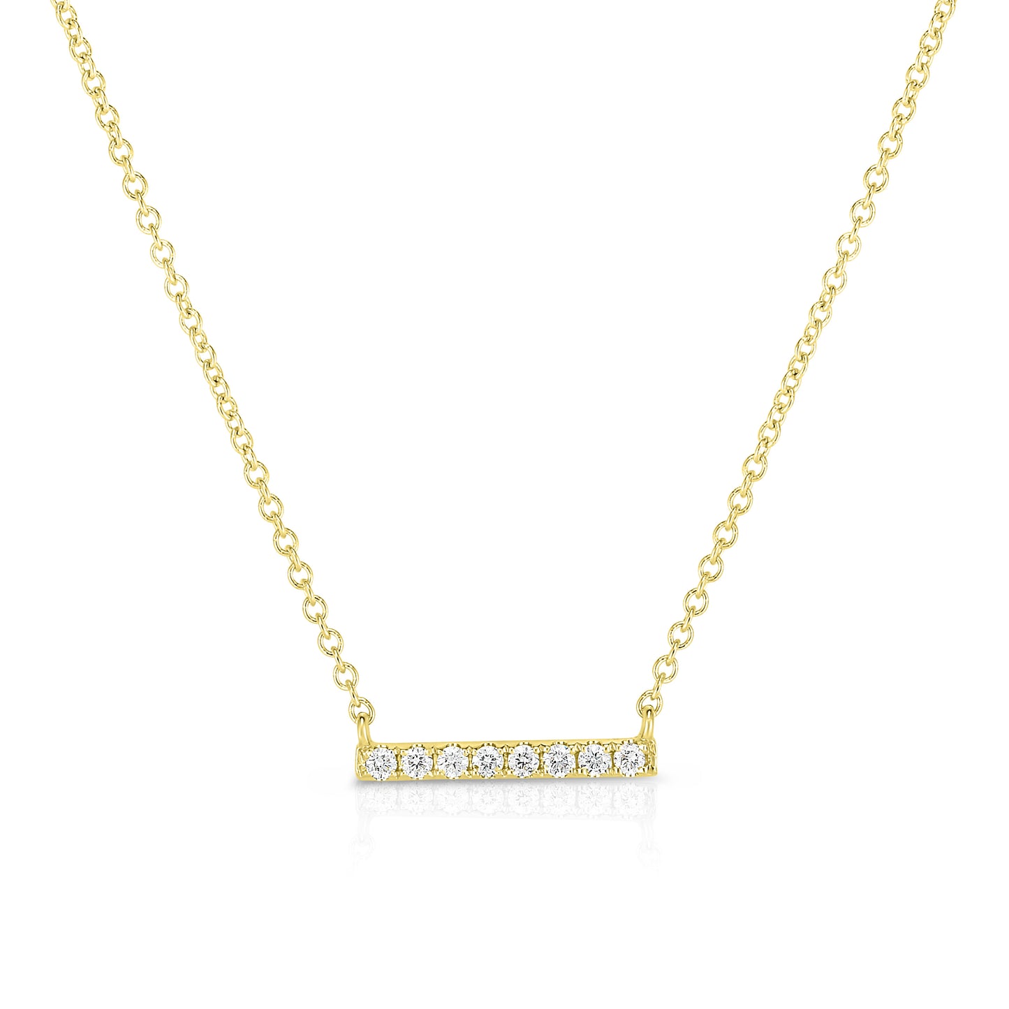 14KY Cable Chain with Diamond Bar