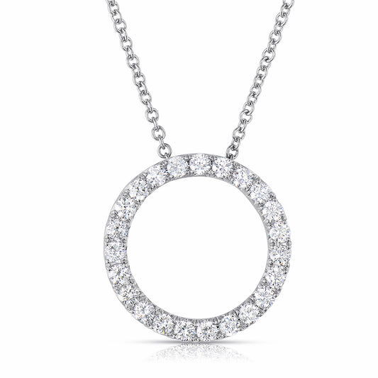 Open Circle Eternity Diamond Pendant Necklace