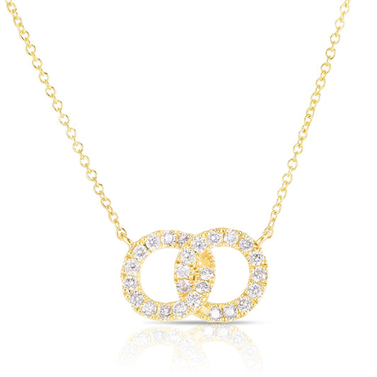 Interlocked Diamond Circle Pendant Necklace