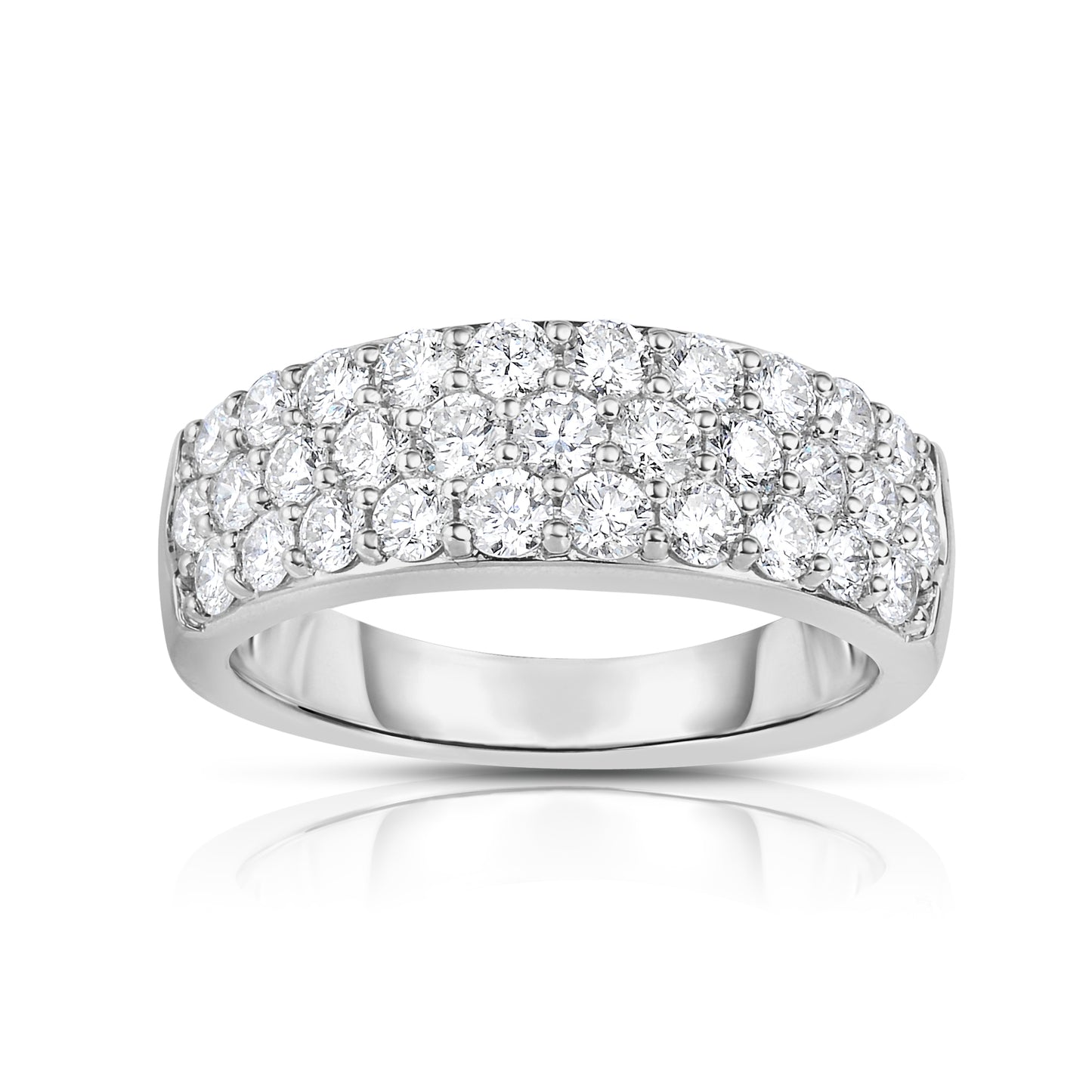 3-Row Tapered Pave Diamond Band