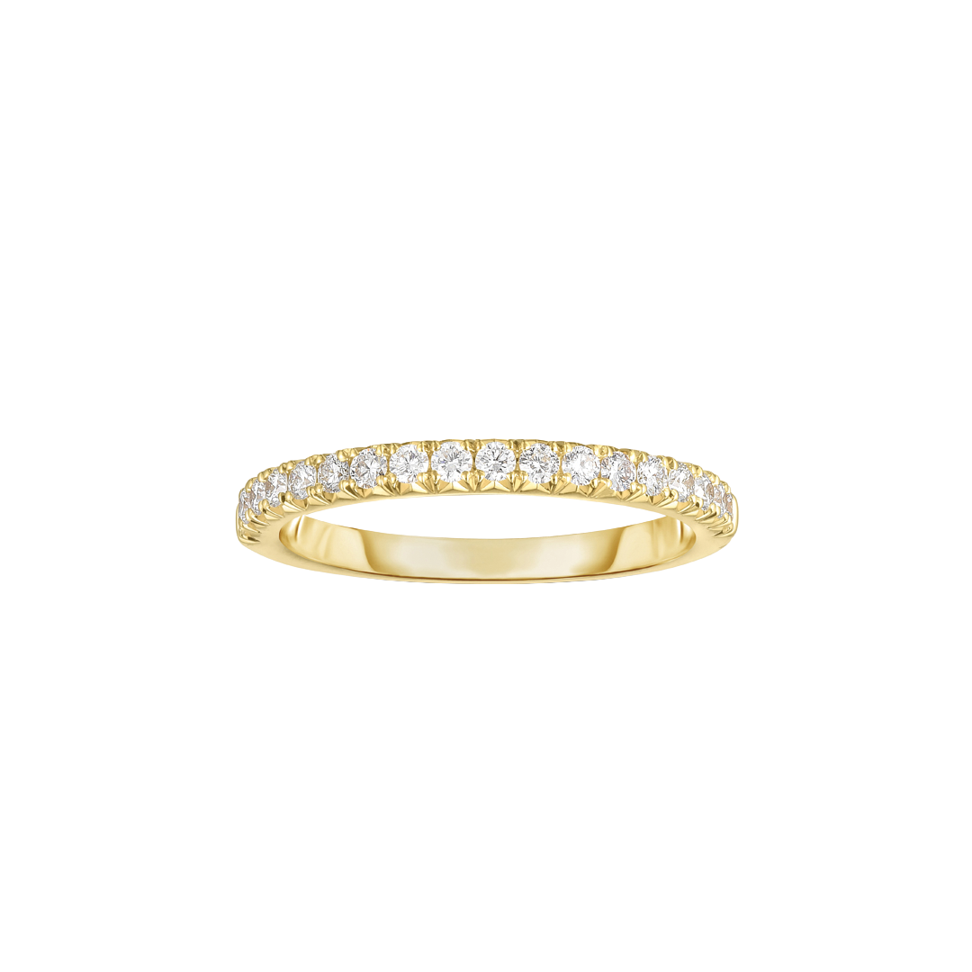 Halfway French Cut Diamond Band in Yellow Gold