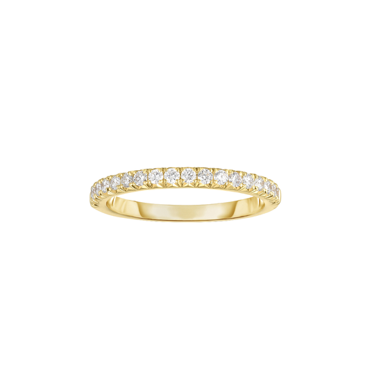 Halfway French Cut Diamond Band in Yellow Gold