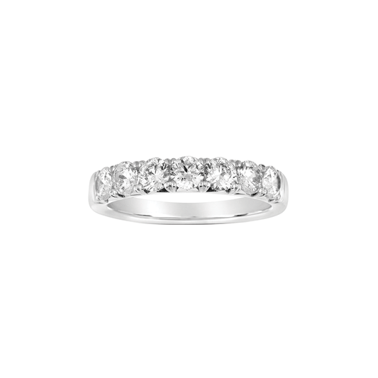 7-Stone French Cut Diamond Band in White Gold