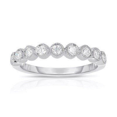 Milgrain Bezel Set 9-stone Diamond Band