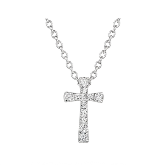Flared Diamond Cross Necklace