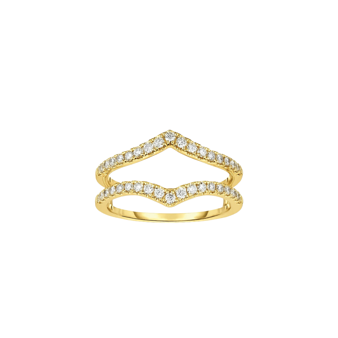 38-Stone V Shaped Diamond Insert Band