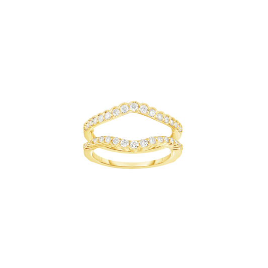 V-Shaped Diamond Insert Band in Yellow Gold