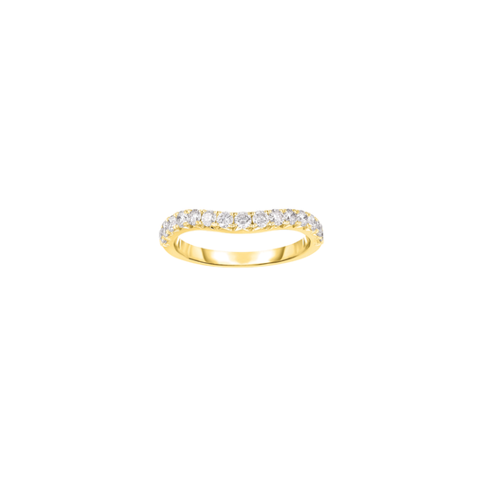 Curved Halfway Diamond Band in Yellow Gold