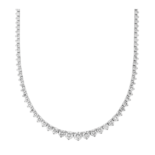 Graduated 3-Prong Diamond Tennis Necklace