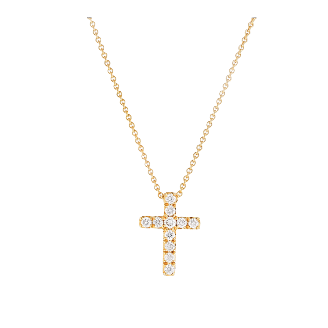 Mini Diamond Cross Pendant Necklace