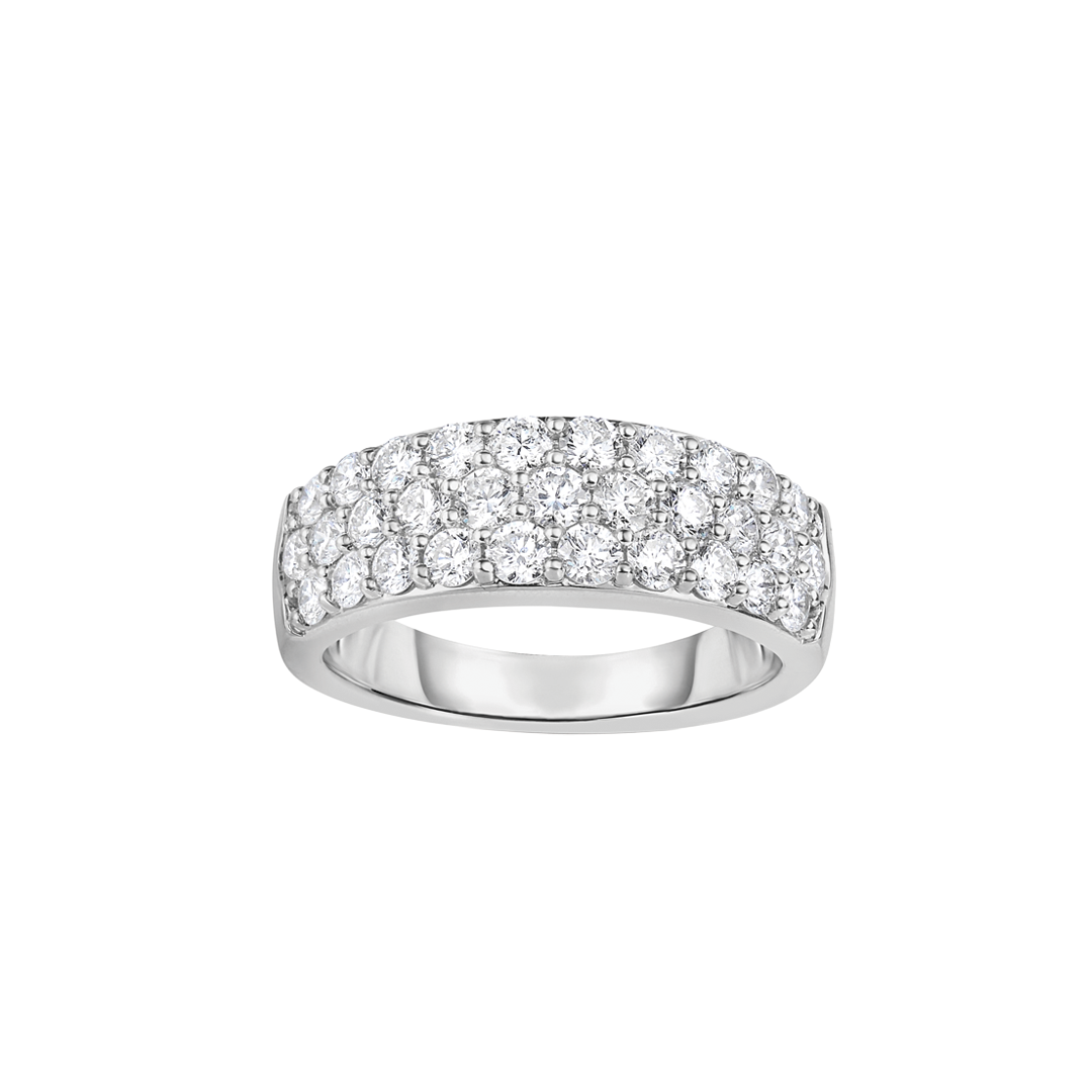 3-Row Tapered Pavé Diamond Band