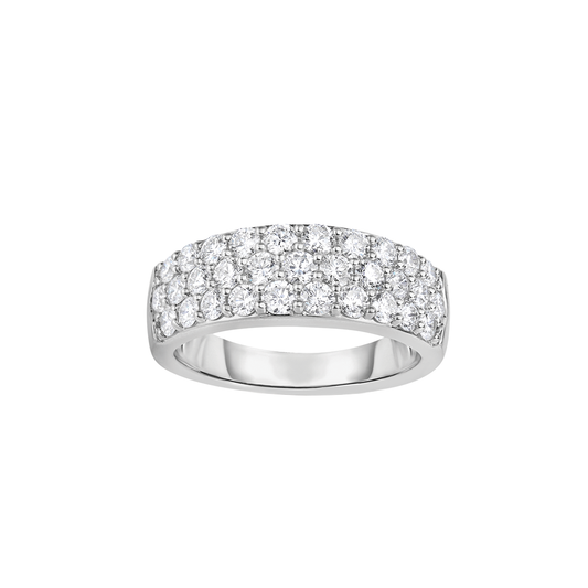 3-Row Tapered Pavé Diamond Band