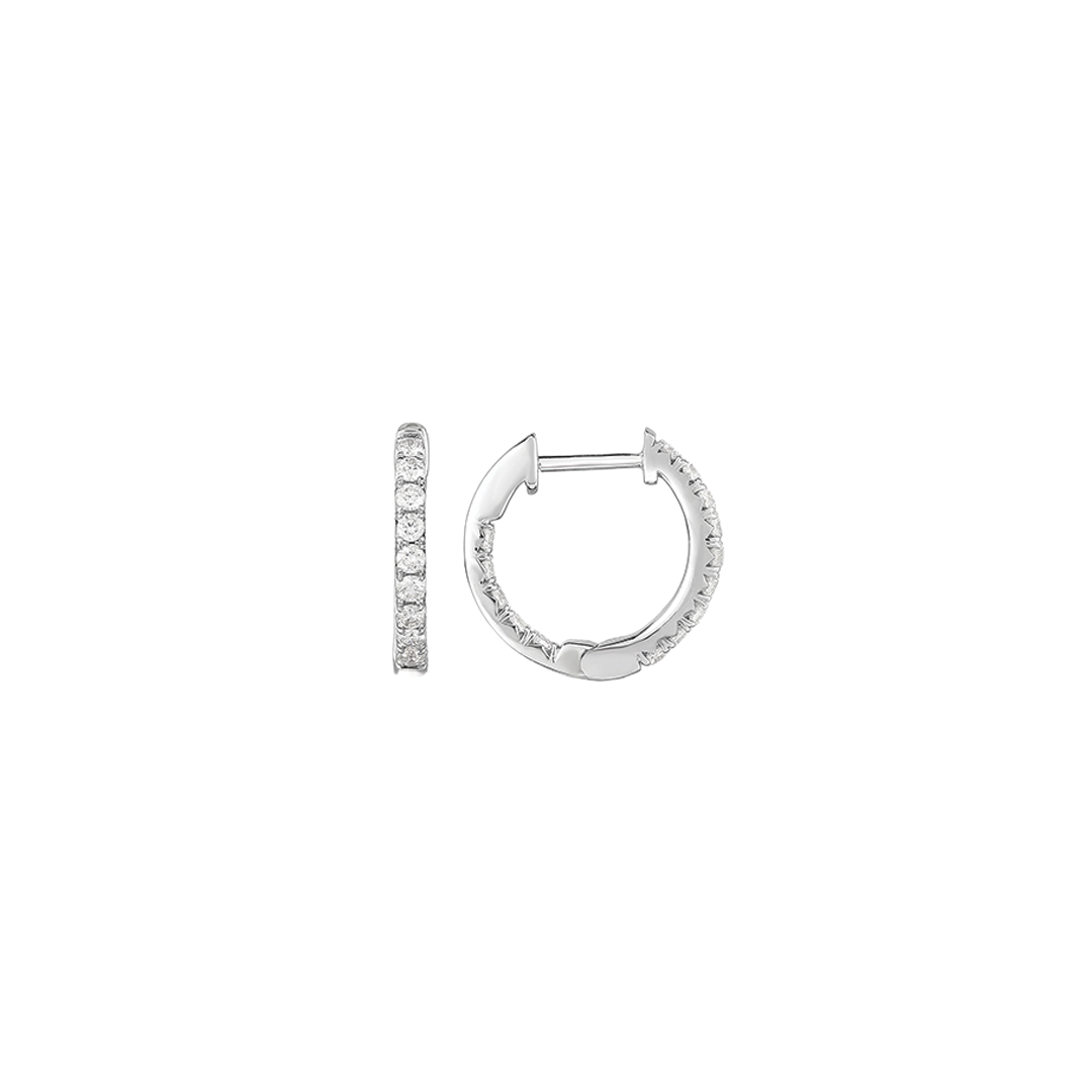 15mm Diamond In/Out Hoop Earrings