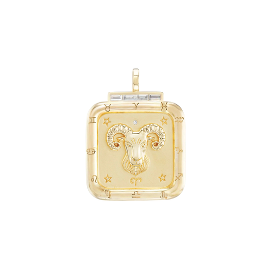 Aires Zodiac Pendant with Diamonds