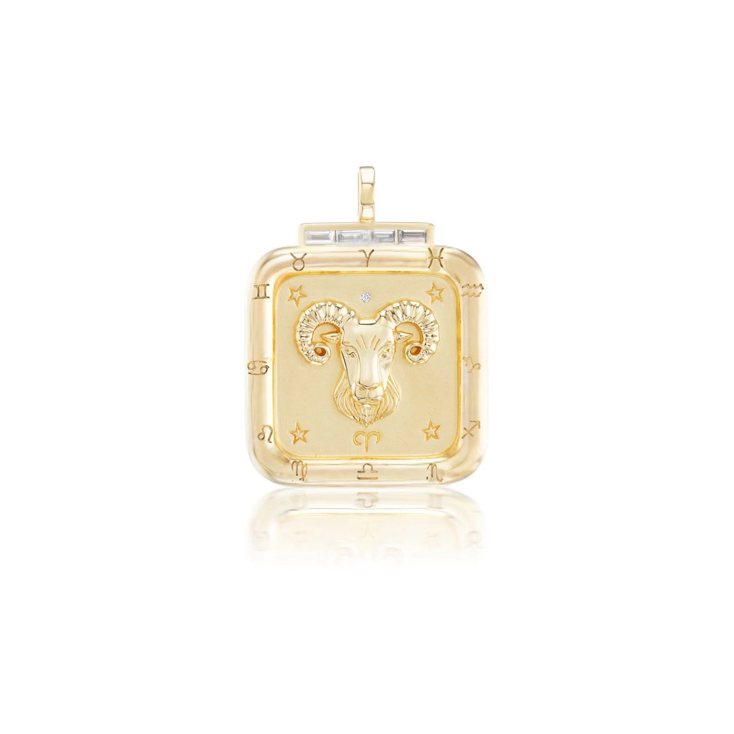 Aires Zodiac Pendant with Diamonds