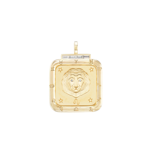 Leo Zodiac Pendant with Diamonds