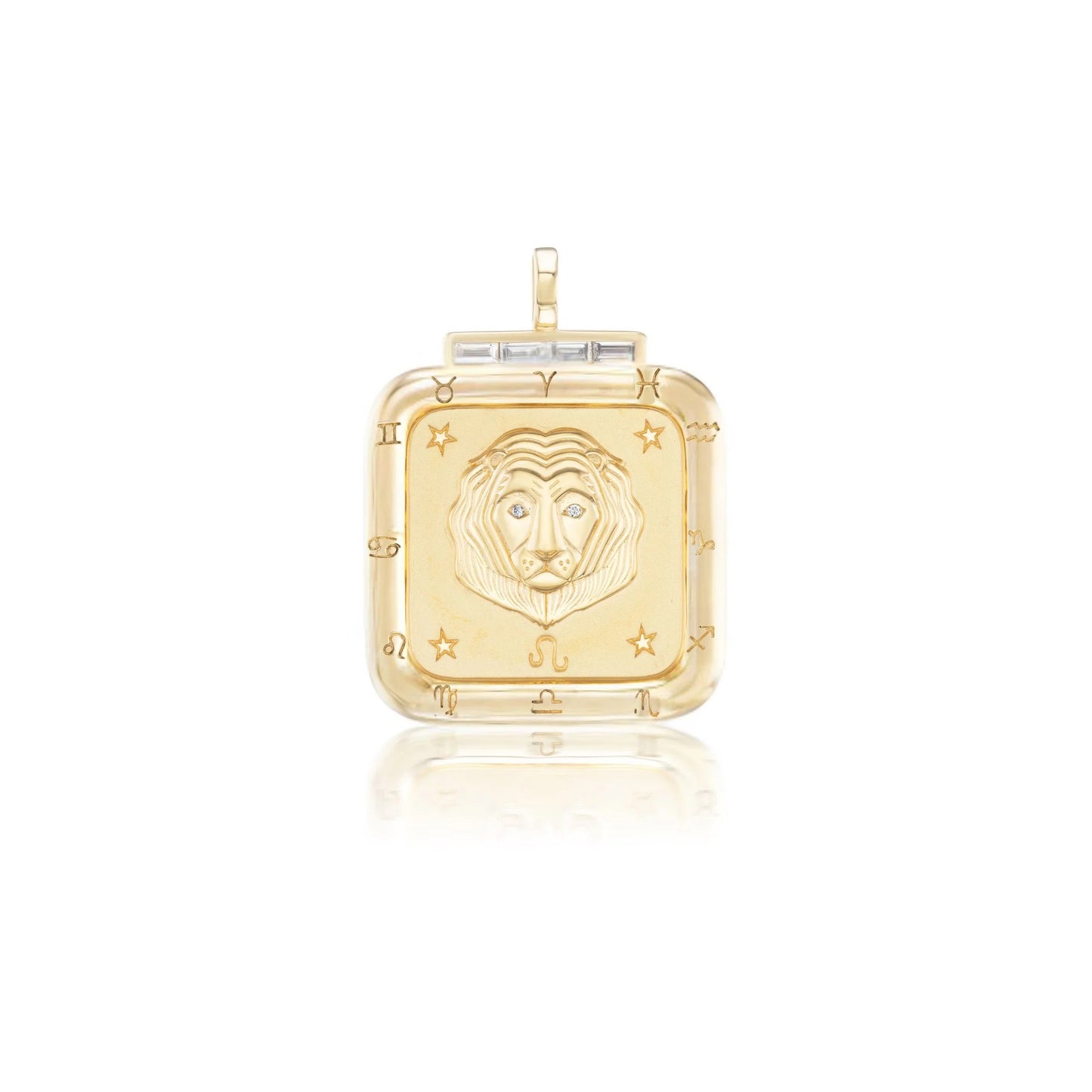 Leo Zodiac Pendant with Diamonds