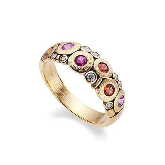 Candy Dome Ring with Sapphires and Diamonds