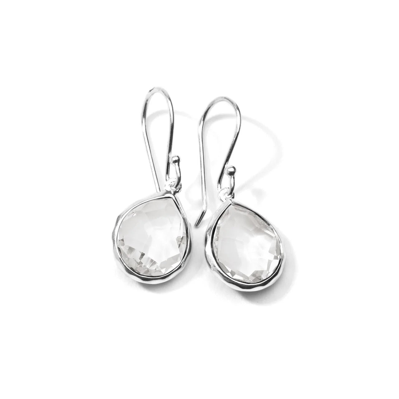 Silver Rock Candy Mini Teardrop Earrings in Rock Crystal