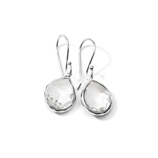 Silver Rock Candy Mini Teardrop Earrings in Rock Crystal
