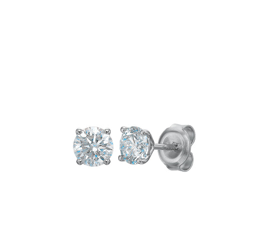 4 Prong Set Diamond Stud Earrings 3/4ct