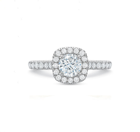 Cushion Halo Engagement Ring 1.25tw