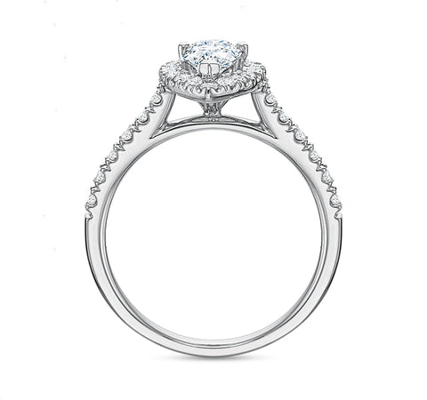 Pear Halo Engagement Ring 1.25tw