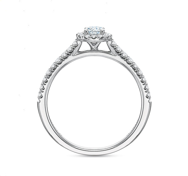 Round Halo Engagement Ring .50tw