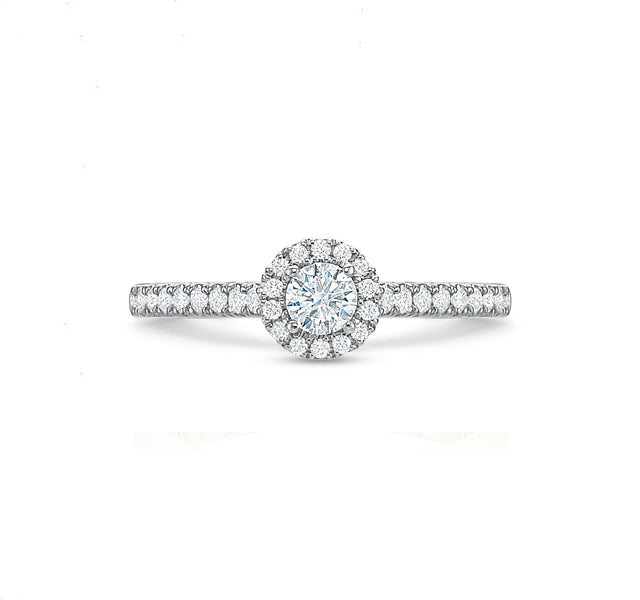 Round Halo Engagement Ring .50tw