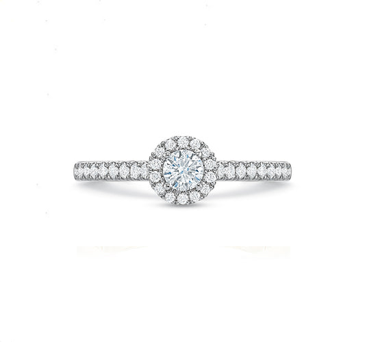 Round Halo Engagement Ring .50tw