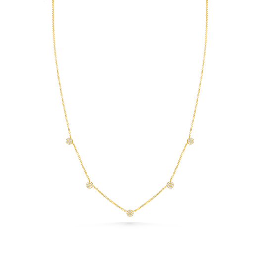 Diamond Station Necklace in Yellow Gold