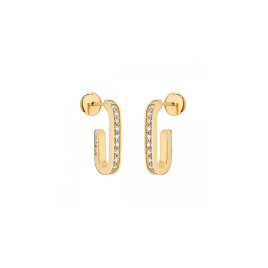Maillon Medium Earrings with Diamonds