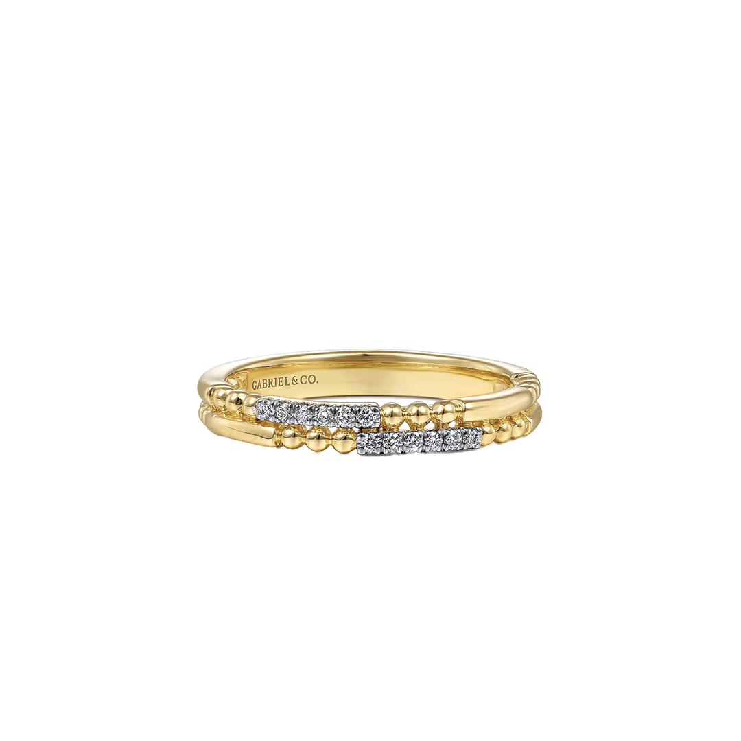 2 Row Diamond Stackable Ring