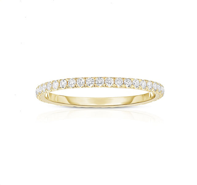 14k Yellow Gold Eternity Band With Split Prong