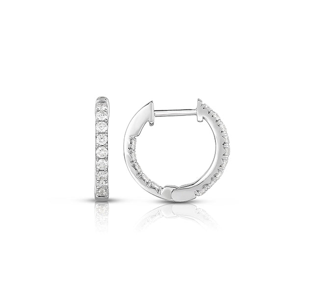 15mm Diamond In/Out Hoop Earrings