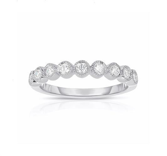 Bezel Set and Milgrain Diamond Band