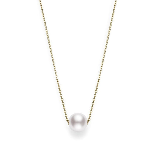 Single Pearl Pendant in Yellow Gold