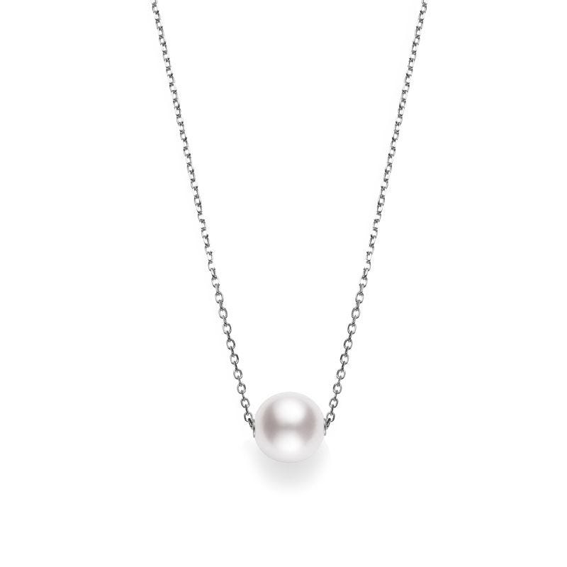 Akoya Cultured Pearl Pendant in White Gold