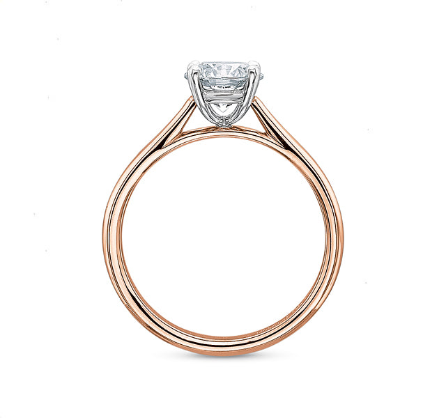 Solitaire Engagement Ring Setting in Rose Gold