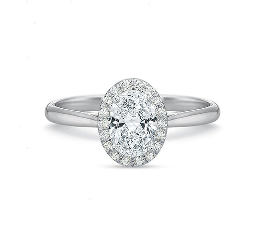 Oval Halo Setting in White Gold