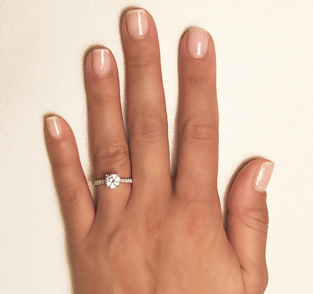 New Aire Engagement Ring Setting with Diamonds in 18KW