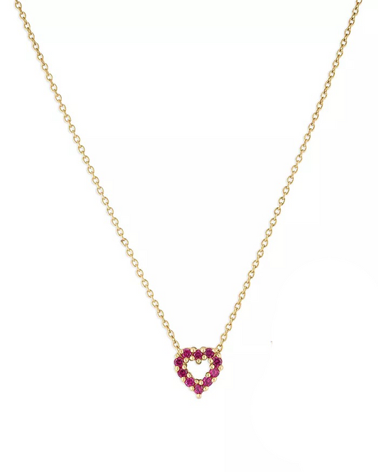 Reversible Heart Pendant with Ruby & Diamond