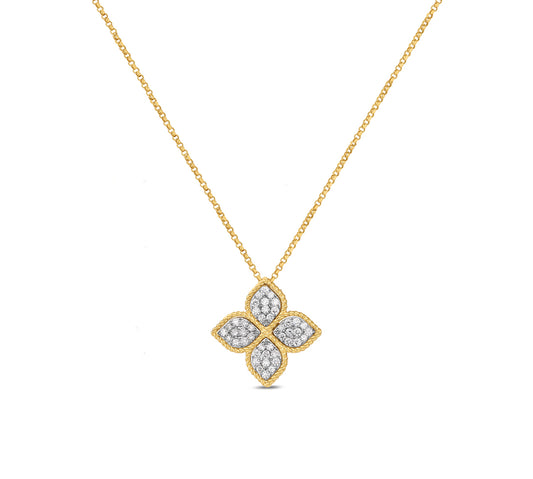 Princess Flower Pendant With Diamonds