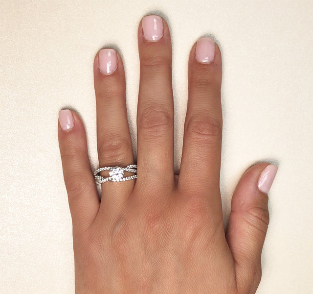 Crossover Setting with Diamond Accents