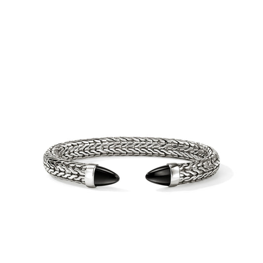 Spear Flex Cuff Bracelet in Black Onyx, 8.9mm