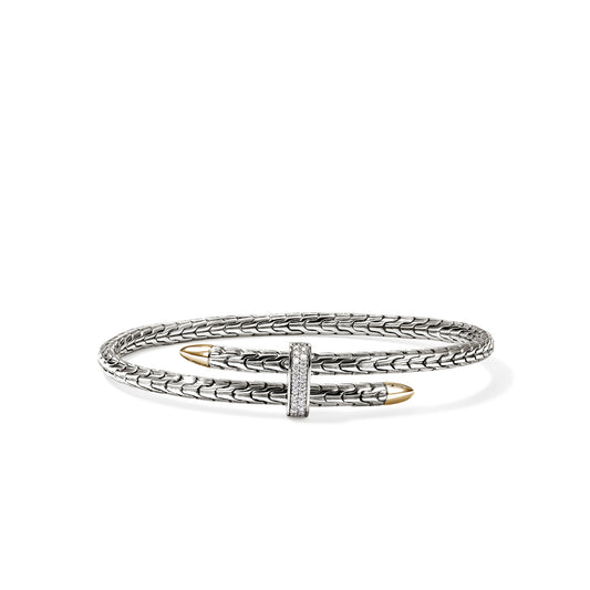 4mm Spear Flex Cuff Bracelet with Diamonds