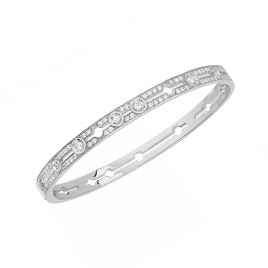 'Pulse' Pave Diamond Bracelet in 18K White Gold